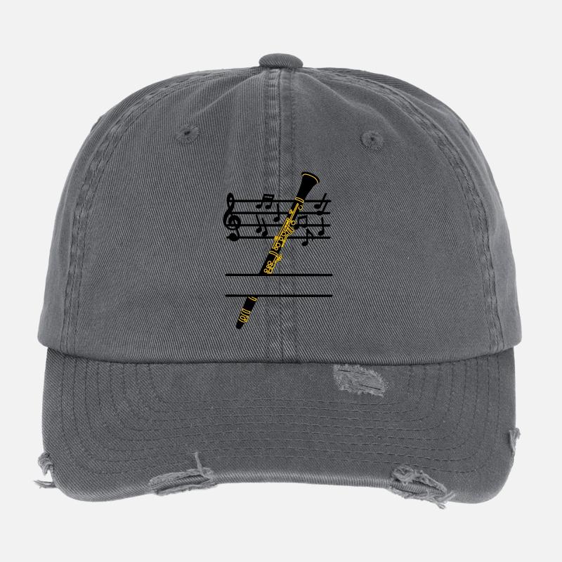 Klarinette Blasmusik Töne Flexfit Vintage Destroyed Cap