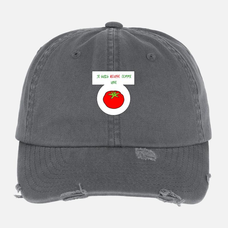 Rouge comme une tomate Casquette vintage effet usé Flexfit