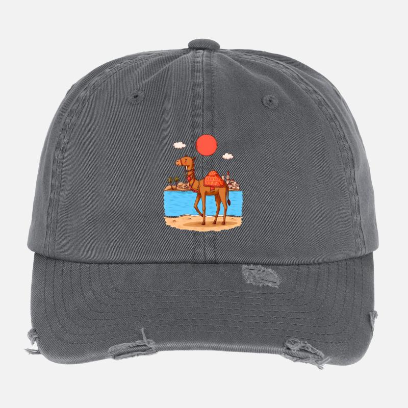 Tunisia Desert Adventure – Camel and Sahara Flexfit Vintage Destroyed Cap