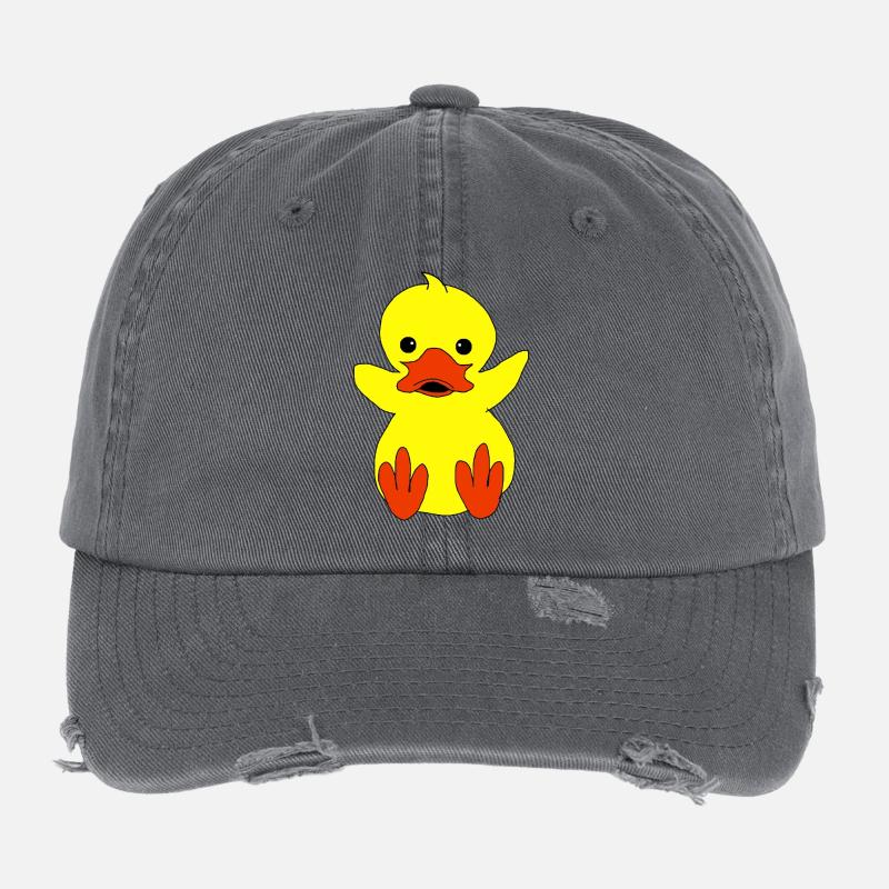 Quakendes Gelbes Entchen Flexfit Vintage Destroyed Cap