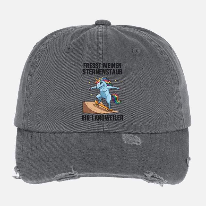 Planche à roulettes Licorne Casquette vintage effet usé Flexfit