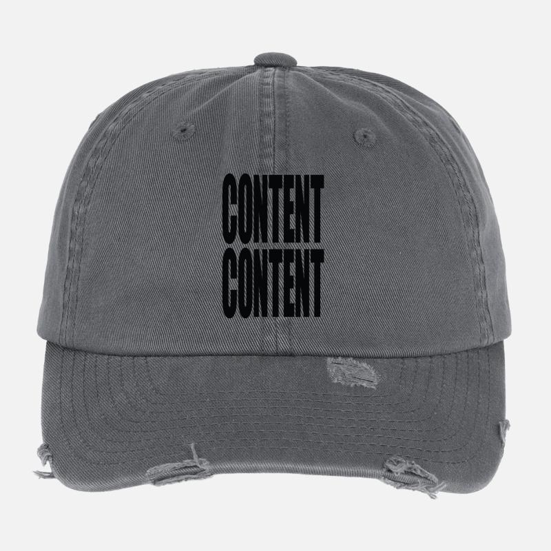 "Content Content" – For Creators, Nerds & Media Men Flexfit Vintage Destroyed Cap