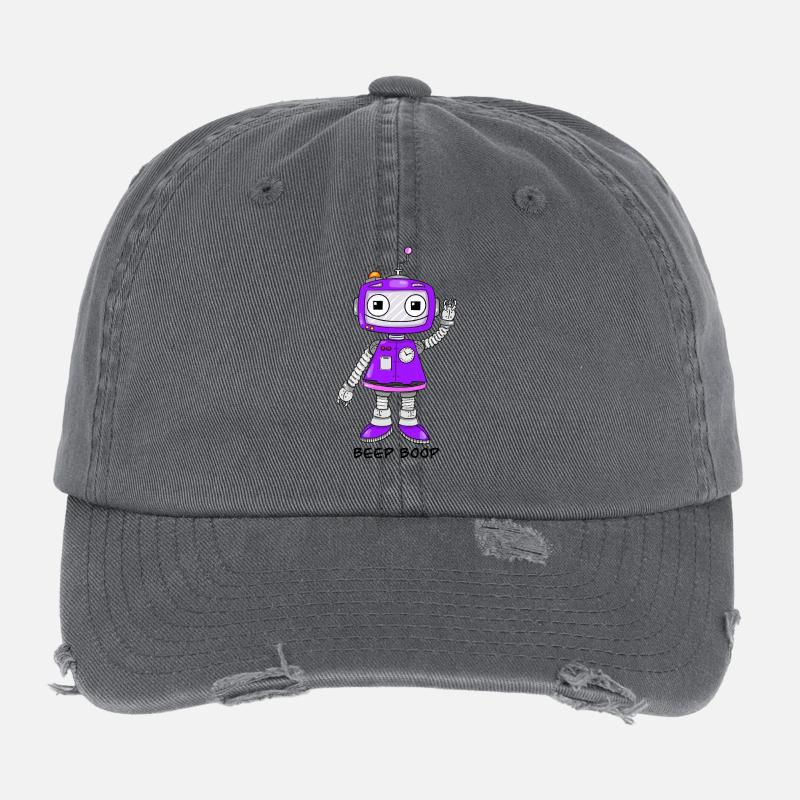 Lila Roboter Flexfit Vintage Destroyed Cap