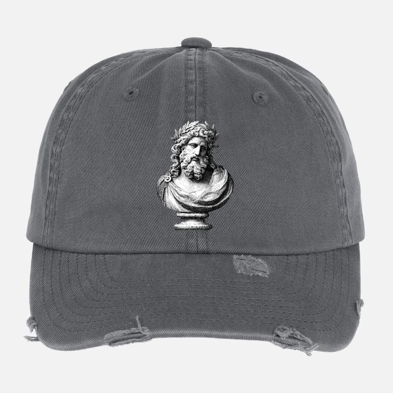 Buste antique Zeus – Gravure classique Casquette vintage effet usé Flexfit