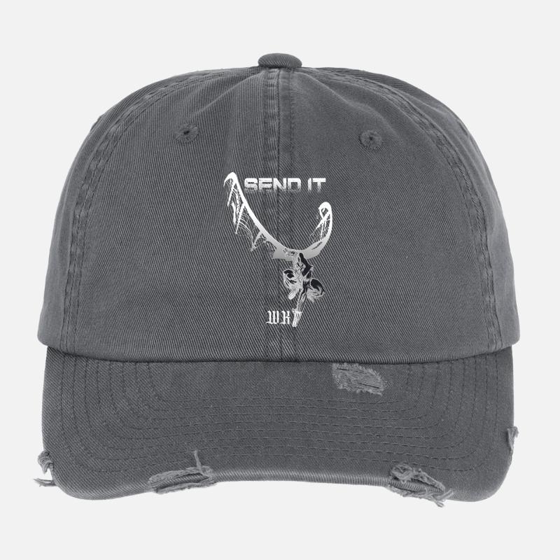 Envoyez-le Skeleton Dragon Grunge Casquette vintage effet usé Flexfit