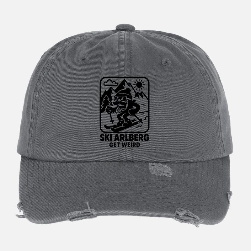Ski Arlberg crazy funny Flexfit Vintage Destroyed Cap