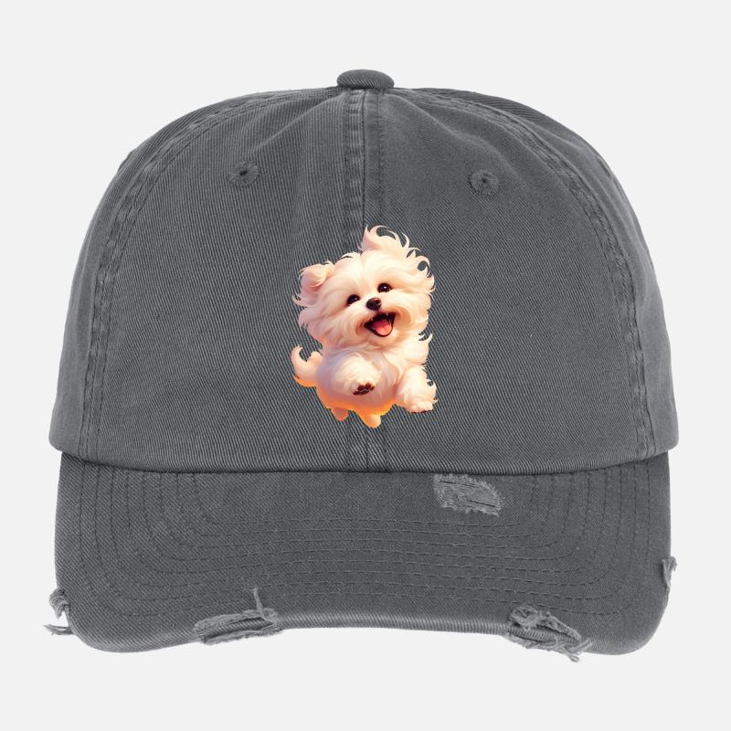 🐾 Chiot maltais 3 🐾 Casquette vintage effet usé Flexfit