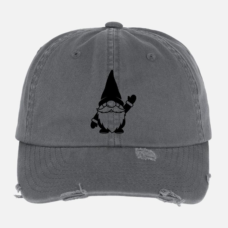 Illustration drôle de gnome qui agite Casquette vintage effet usé Flexfit