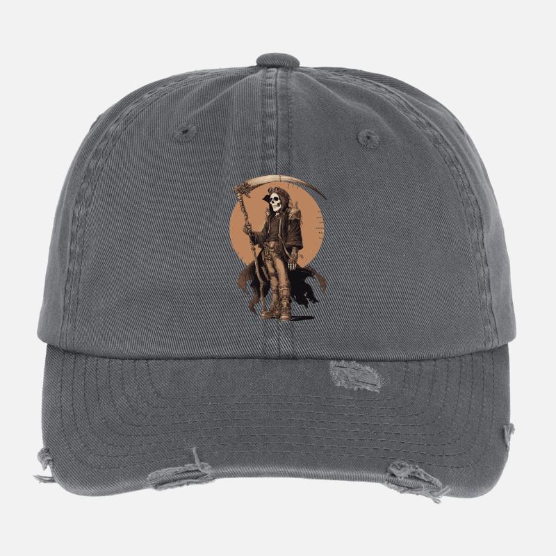 Steampunk Grim Reaper – Style Industriel Casquette vintage effet usé Flexfit