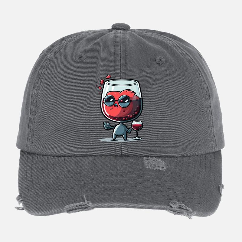 Weinheld mit Sonnenbrille Flexfit Vintage Destroyed Cap