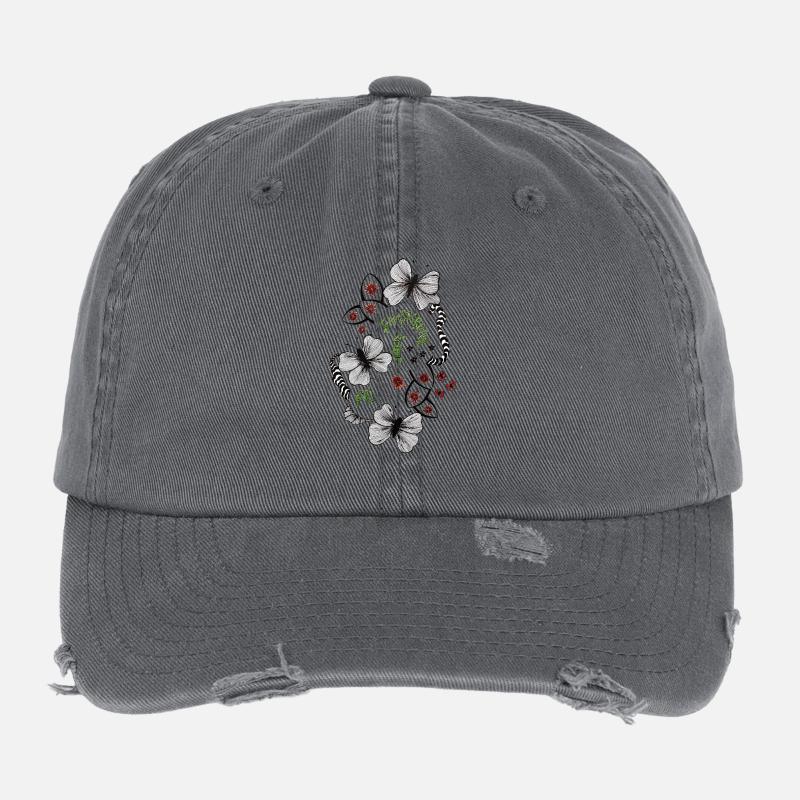 Cercle de Fleurs Papillon Casquette vintage effet usé Flexfit
