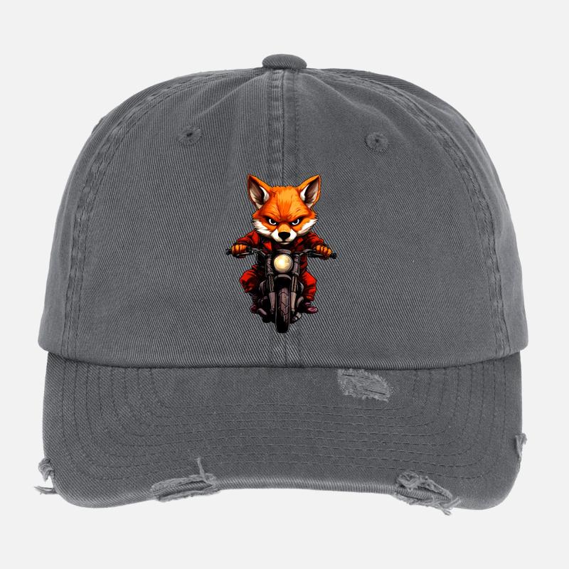 Motorcycle Foxes Casquette vintage effet usé Flexfit