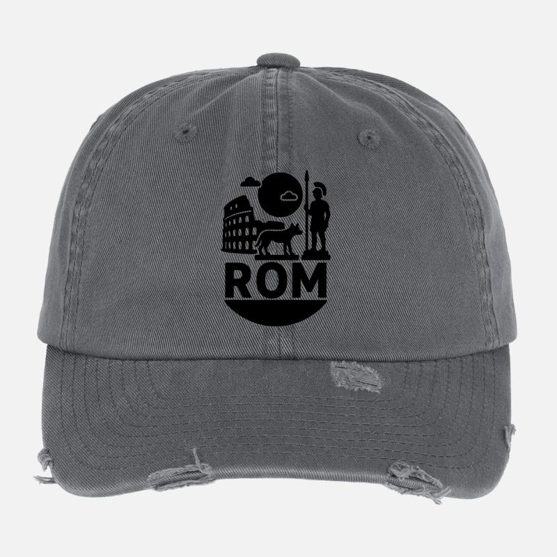 Rome Silhouette Landmark Flexfit Vintage Destroyed Cap