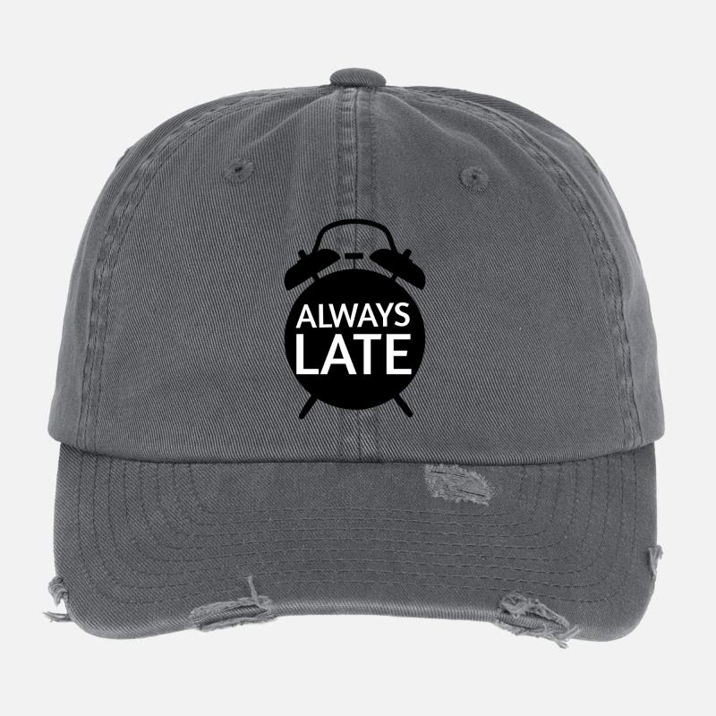 Always Too Late Monochrome Bold Flexfit Vintage Destroyed Cap