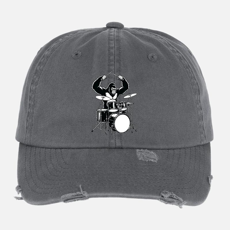Drummer Gorilla - batterie Casquette vintage effet usé Flexfit