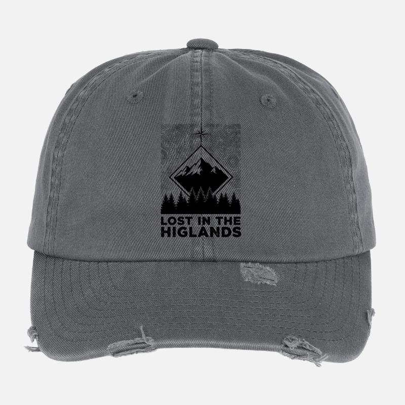 Perdu dans les Highlands Casquette vintage effet usé Flexfit