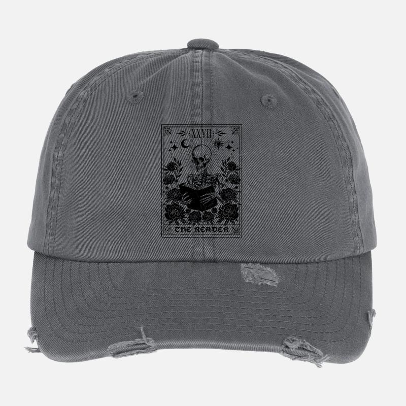 The Skeleton Reader Mystical Tarot  - Flexfit Vintage Destroyed Cap - dark grey