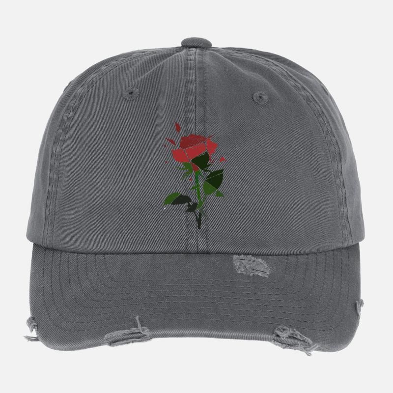 Fleur de Rose Brisée Casquette vintage effet usé Flexfit