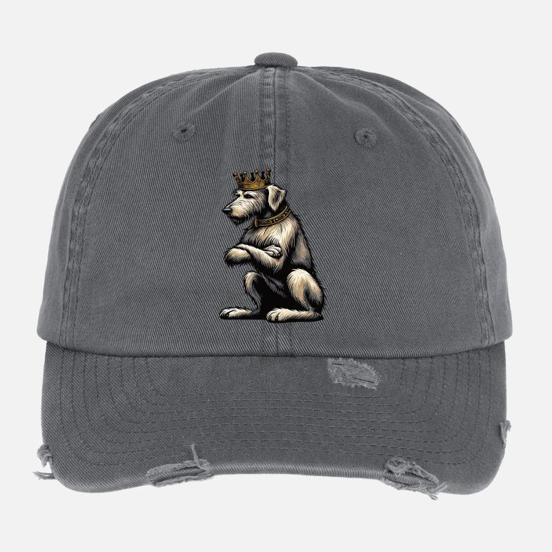 Irish Wolfhound Wolfhound Wolfhound Owner Wolfhound Fan - Flexfit Vintage Destroyed Cap - dark grey
