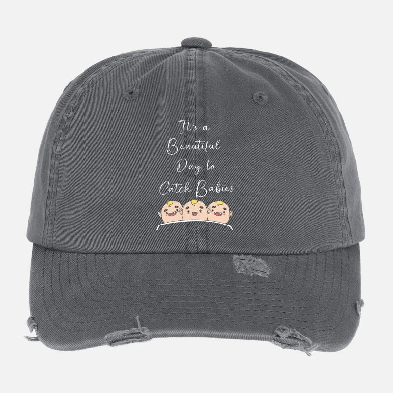 Hebamme Entbindung Flexfit Vintage Destroyed Cap