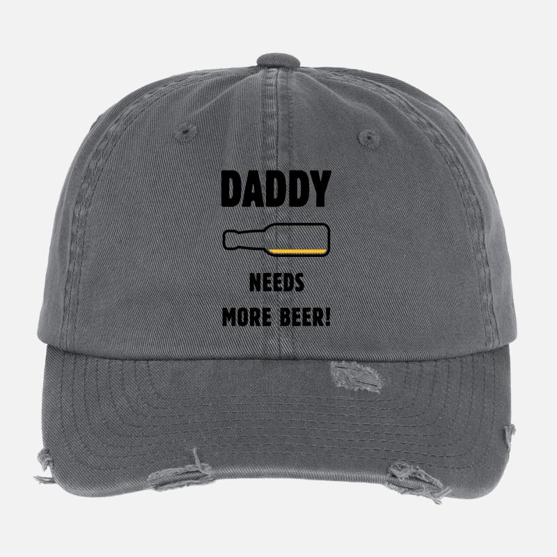 Daddy Needs More Beer! (Papa / Vater / Bier / POS) Flexfit Vintage Destroyed Cap