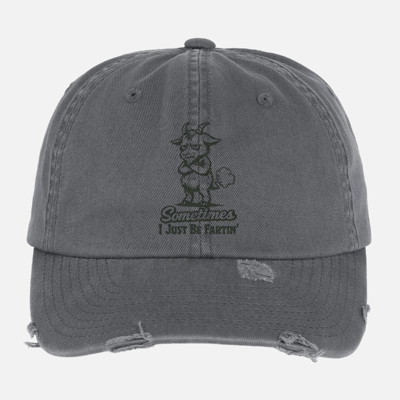 Parfois, je suis juste une chèvre qui pète. Casquette vintage effet usé Flexfit