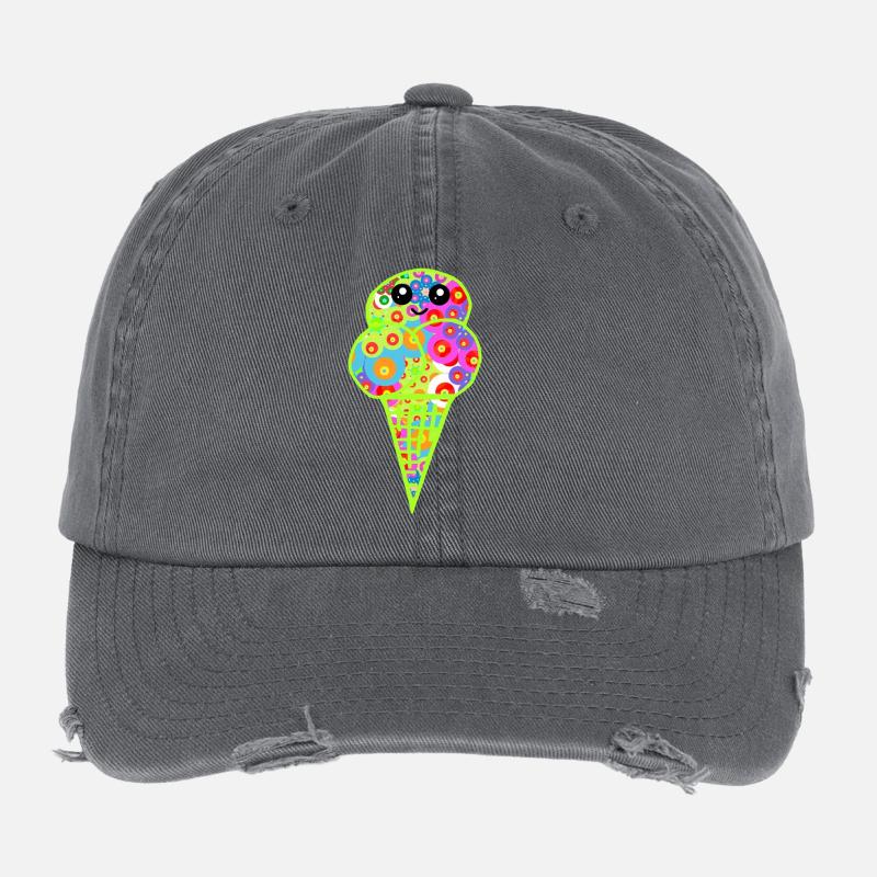 Retro Eis Vintage Kinder Kind 60er  Flexfit Vintage Destroyed Cap