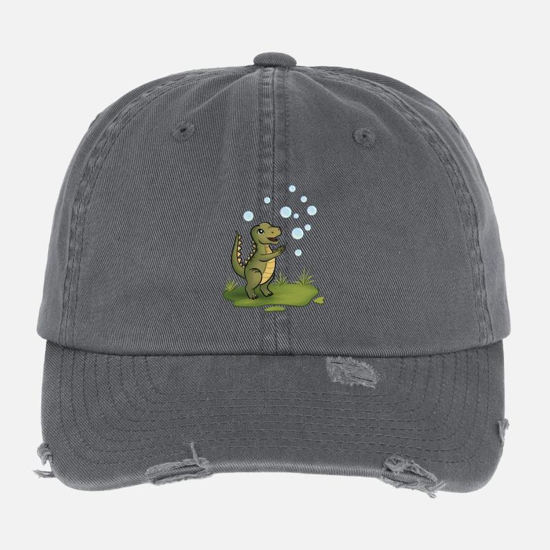 Dino Bläschenzauber - Flexfit Vintage Destroyed Cap - Dunkelgrau