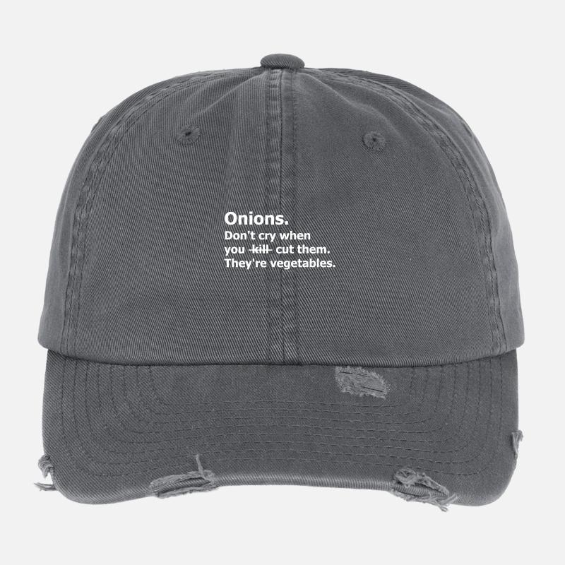 Onions Don't cry cut them vegetables. Végétariens Casquette vintage effet usé Flexfit