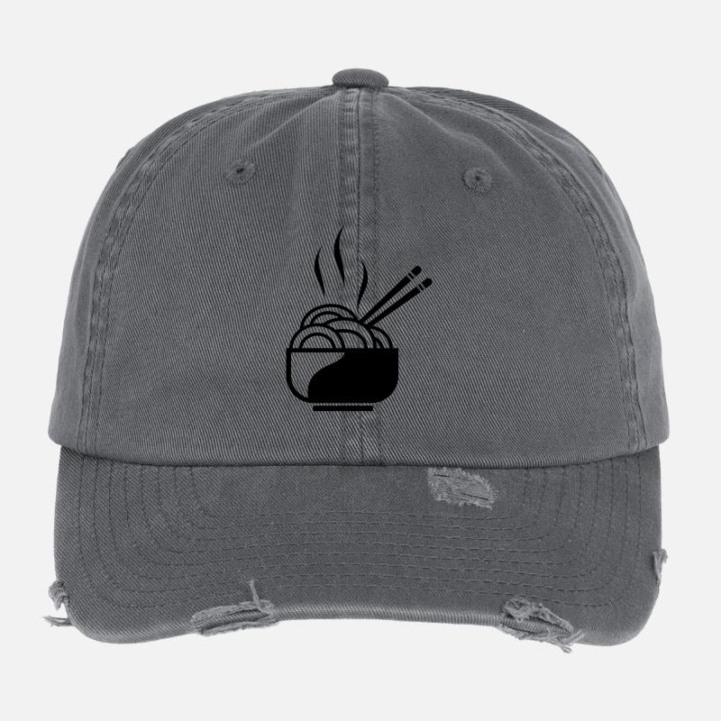 Nouilles avec des baguettes Casquette vintage effet usé Flexfit
