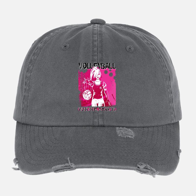 VOLLEYBALL-MÄDCHEN Flexfit Vintage Destroyed Cap