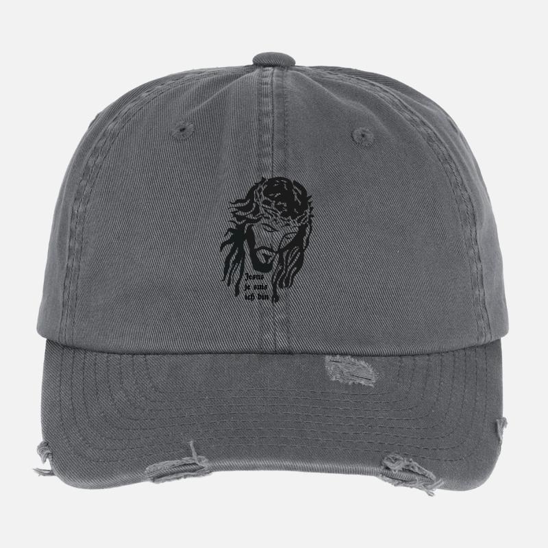 Jesus Flexfit Vintage Destroyed Cap