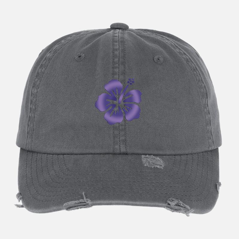 Hibiscus Blue Flexfit Vintage Destroyed Cap