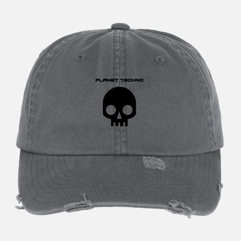 PlanetTechno_tee001.eps Vector SVG Flexfit Vintage Destroyed Cap