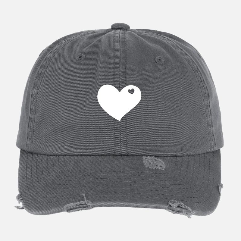 Blanc Coeur Casquette vintage effet usé Flexfit