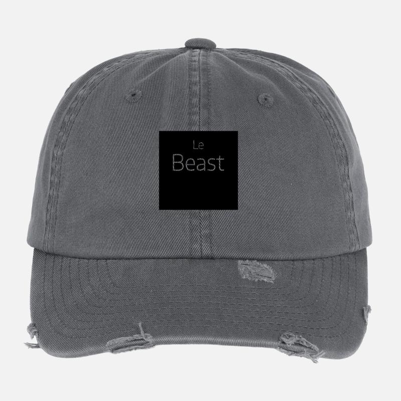 le beast das Biest Monster Bestie Typo Statement Flexfit Vintage Destroyed Cap