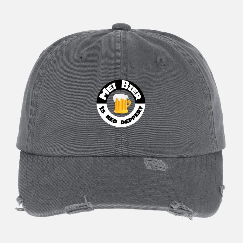 "Mei Bier is ned deppert" by Claudia-Moda Flexfit Vintage Destroyed Cap