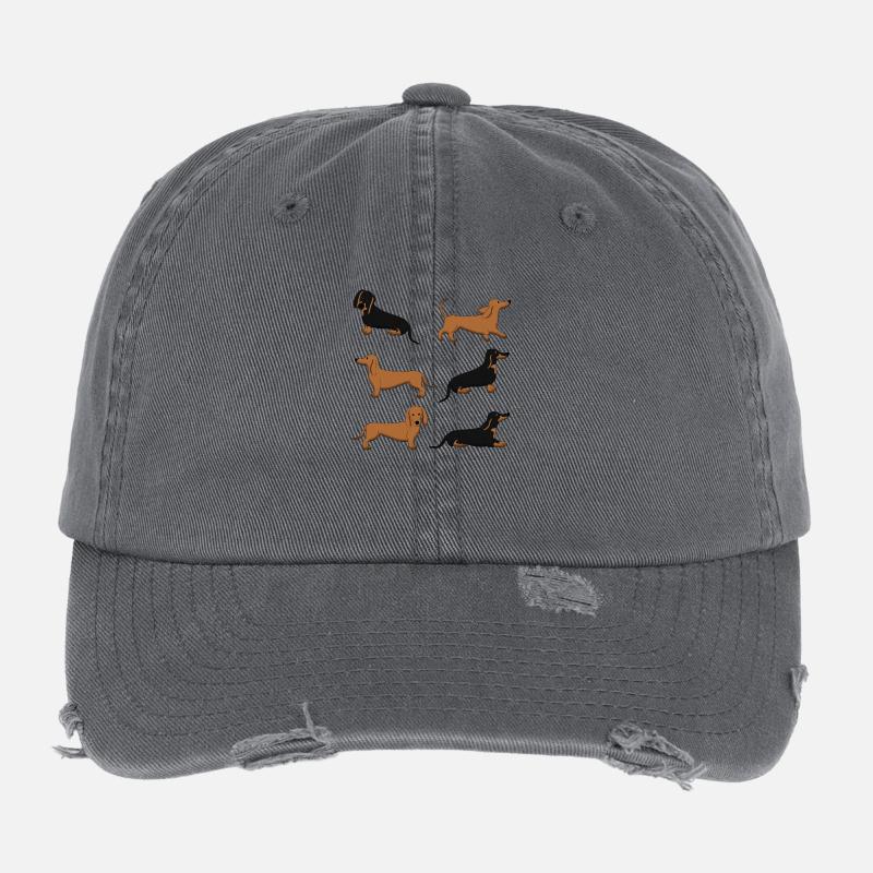 Dachshund selection Flexfit Vintage Destroyed Cap