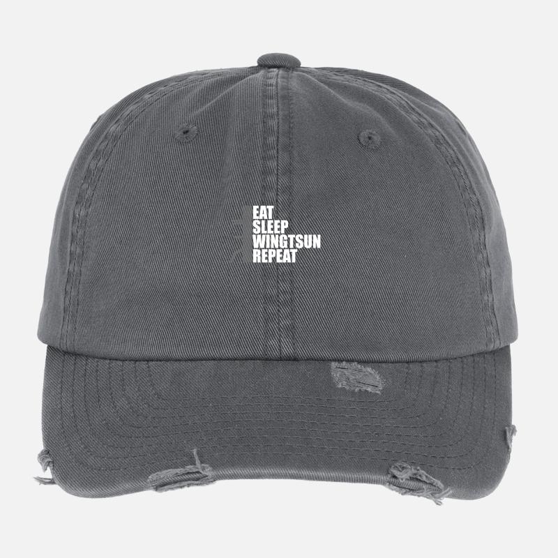 eat sleep wingtsun dummy Flexfit Vintage Destroyed Cap