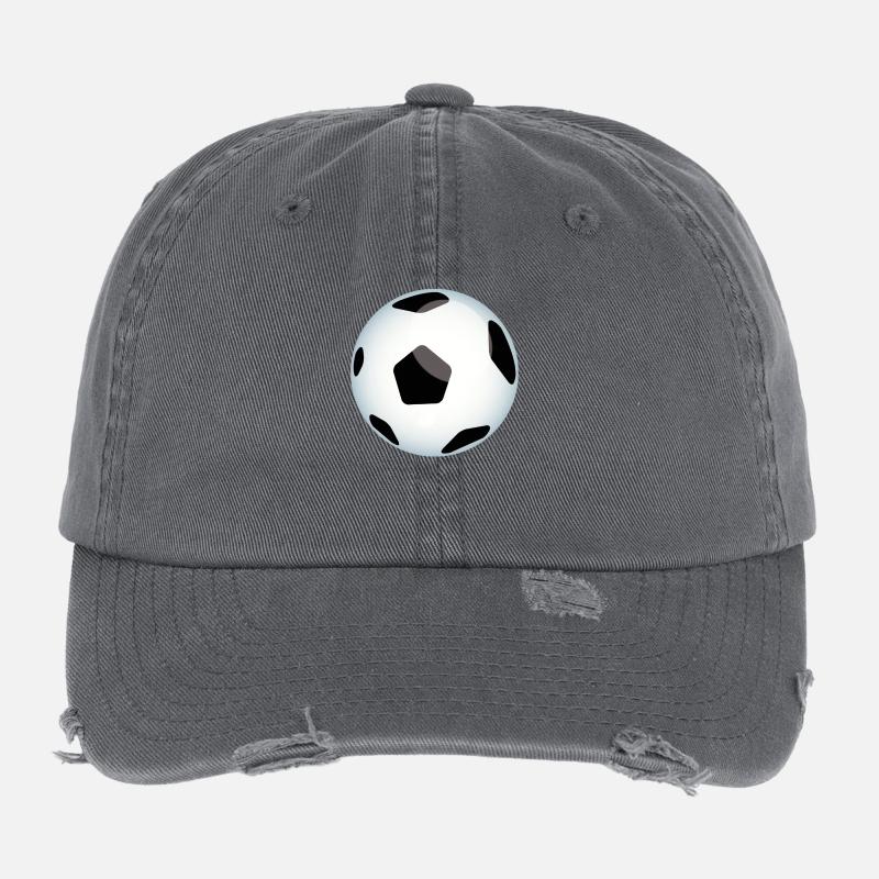 fußballball - Flexfit Vintage Destroyed Cap - Dunkelgrau