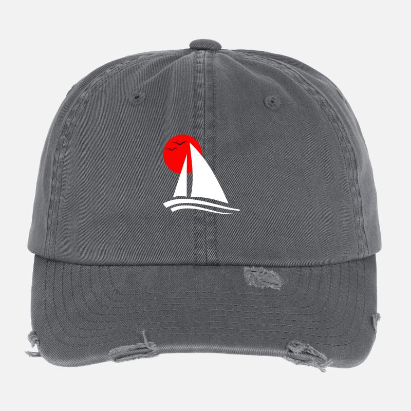 Sailing Black Flexfit Vintage Destroyed Cap