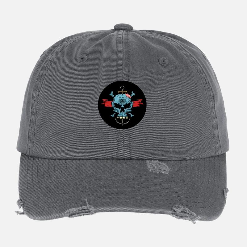 Blue Skull Flexfit Vintage Destroyed Cap