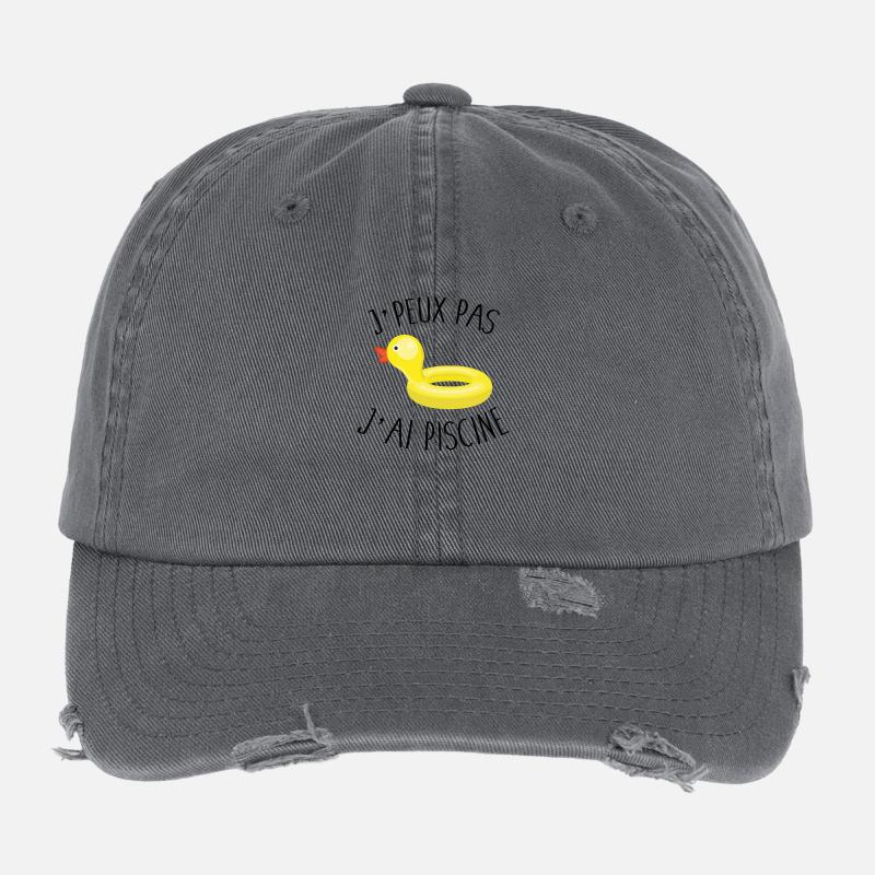 Je peux pas j'ai piscine Casquette vintage effet usé Flexfit
