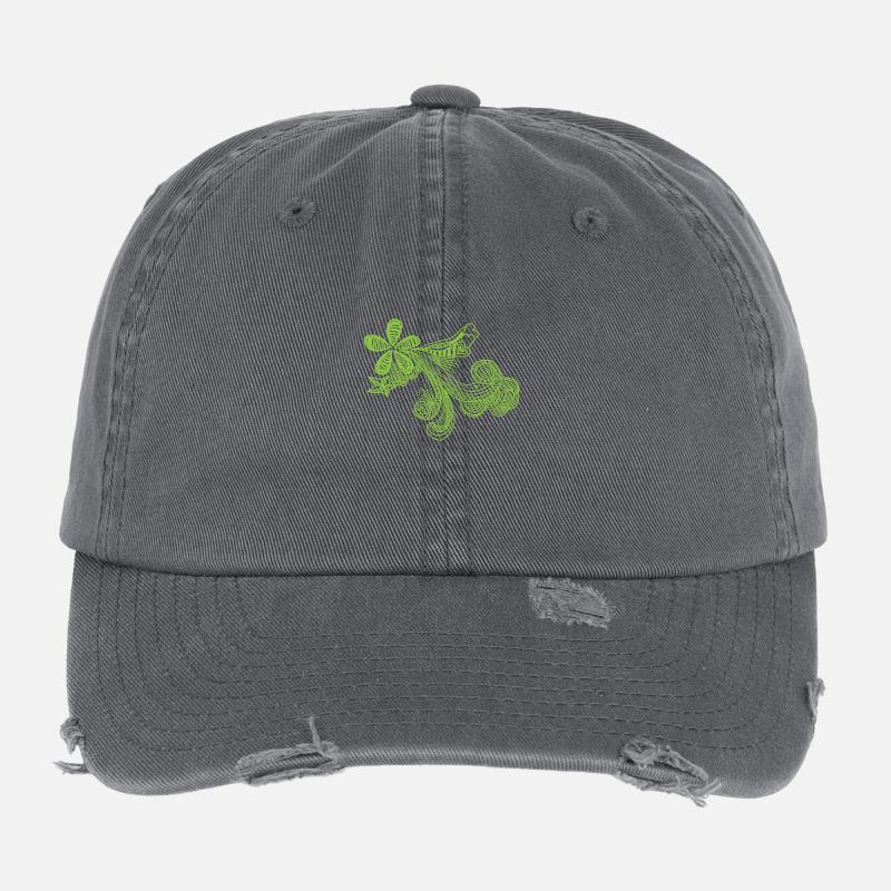 dessin-vert Casquette vintage effet usé Flexfit