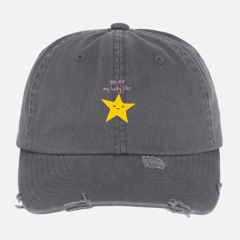 Lucky Star - Flexfit Vintage Destroyed Cap - Dunkelgrau