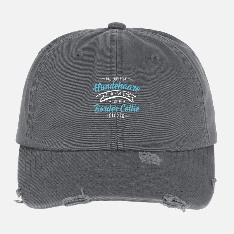 Hund BorderCollie Glitzer Flexfit Vintage Destroyed Cap