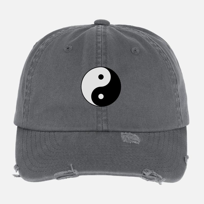 Die Ying Yang Balance - Flexfit Vintage Destroyed Cap - Dunkelgrau
