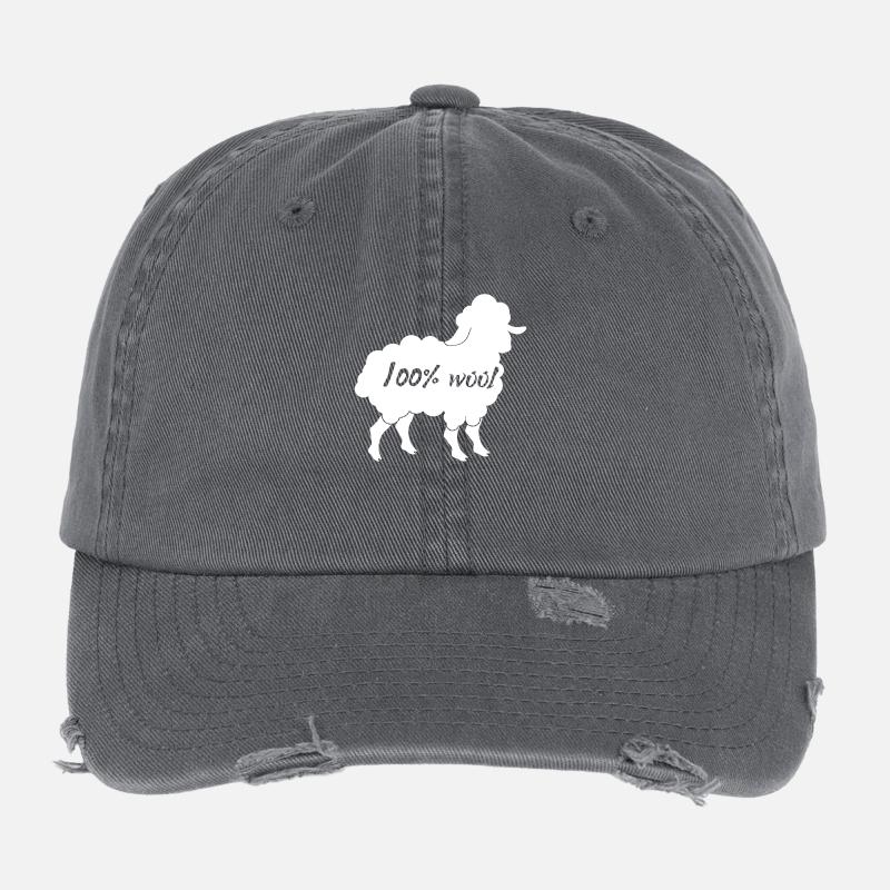 Sheep / farm: 100% Wool Flexfit Vintage Destroyed Cap