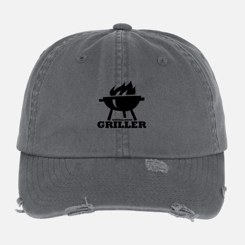 Natural Born Griller - Maître de BBQ, BBQ, Griller Casquette vintage effet usé Flexfit