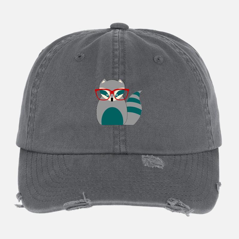 Waschbär Nerd Flexfit Vintage Destroyed Cap